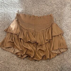 Women's Ruffled Tan Skort